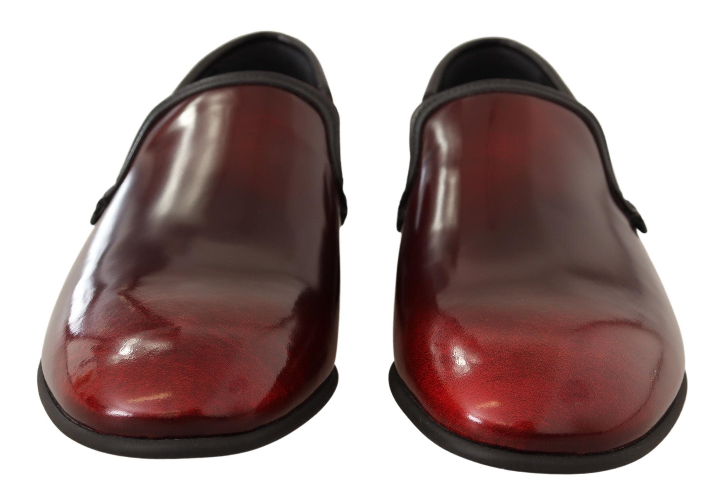 Mocasini eleganți din piele de culoare bordeaux de la Dolce & Gabbana