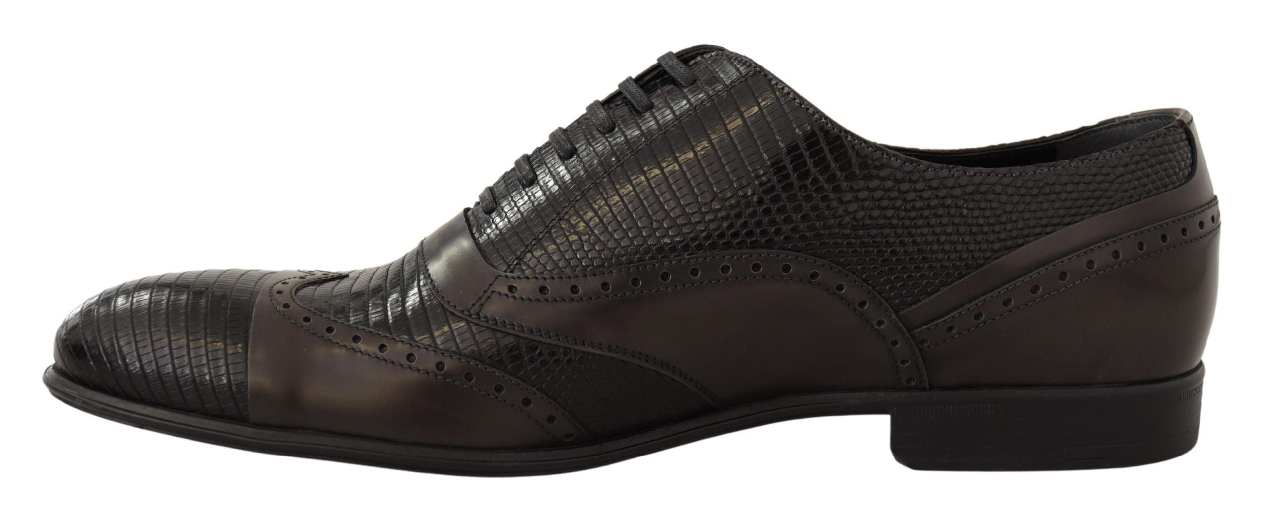 Dolce & Gabbana – Elegante Oxford-Schuhe aus braunem Eidechsenleder