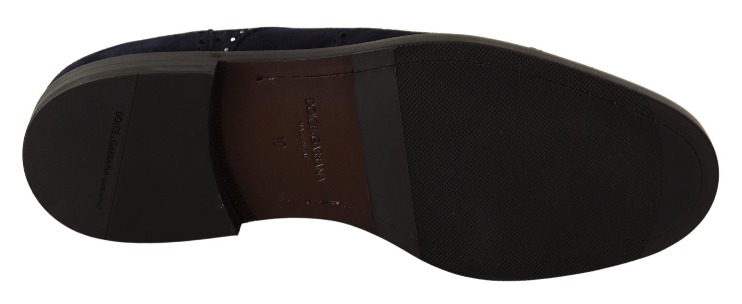 Dolce & Gabbana Elegante Wildleder-Derby-Schuhe mit silbernen Nieten