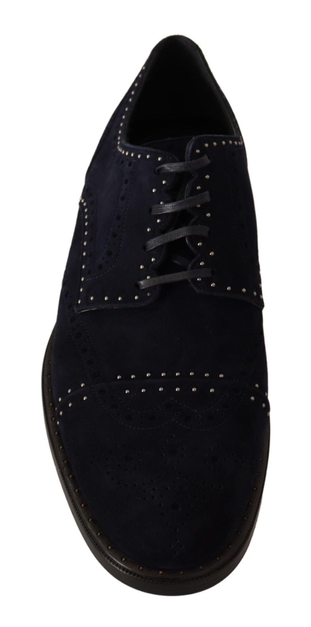 Dolce & Gabbana Elegante Wildleder-Derby-Schuhe mit silbernen Nieten