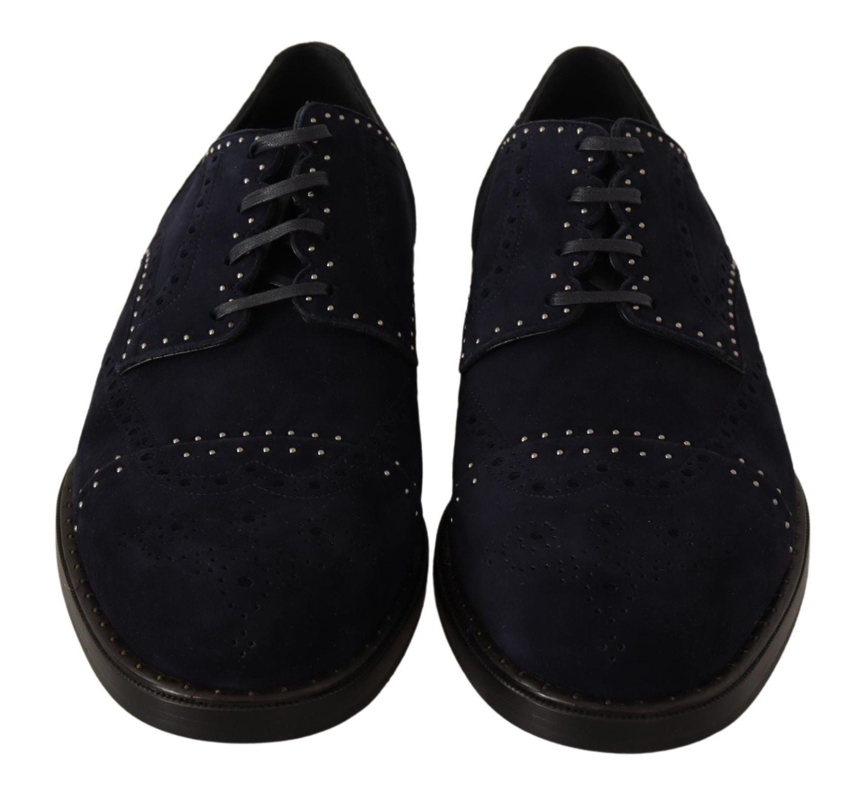 Dolce & Gabbana Elegante Wildleder-Derby-Schuhe mit silbernen Nieten