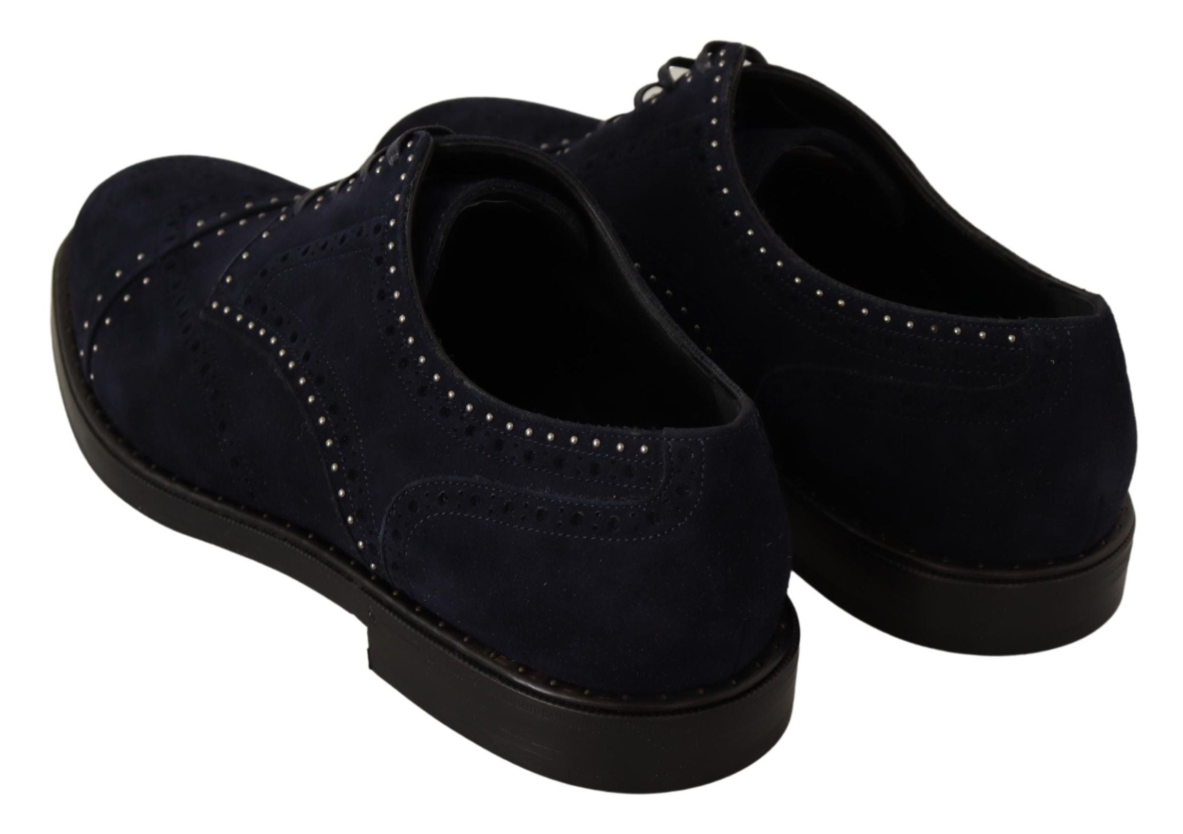 Dolce & Gabbana Elegante Wildleder-Derby-Schuhe mit silbernen Nieten