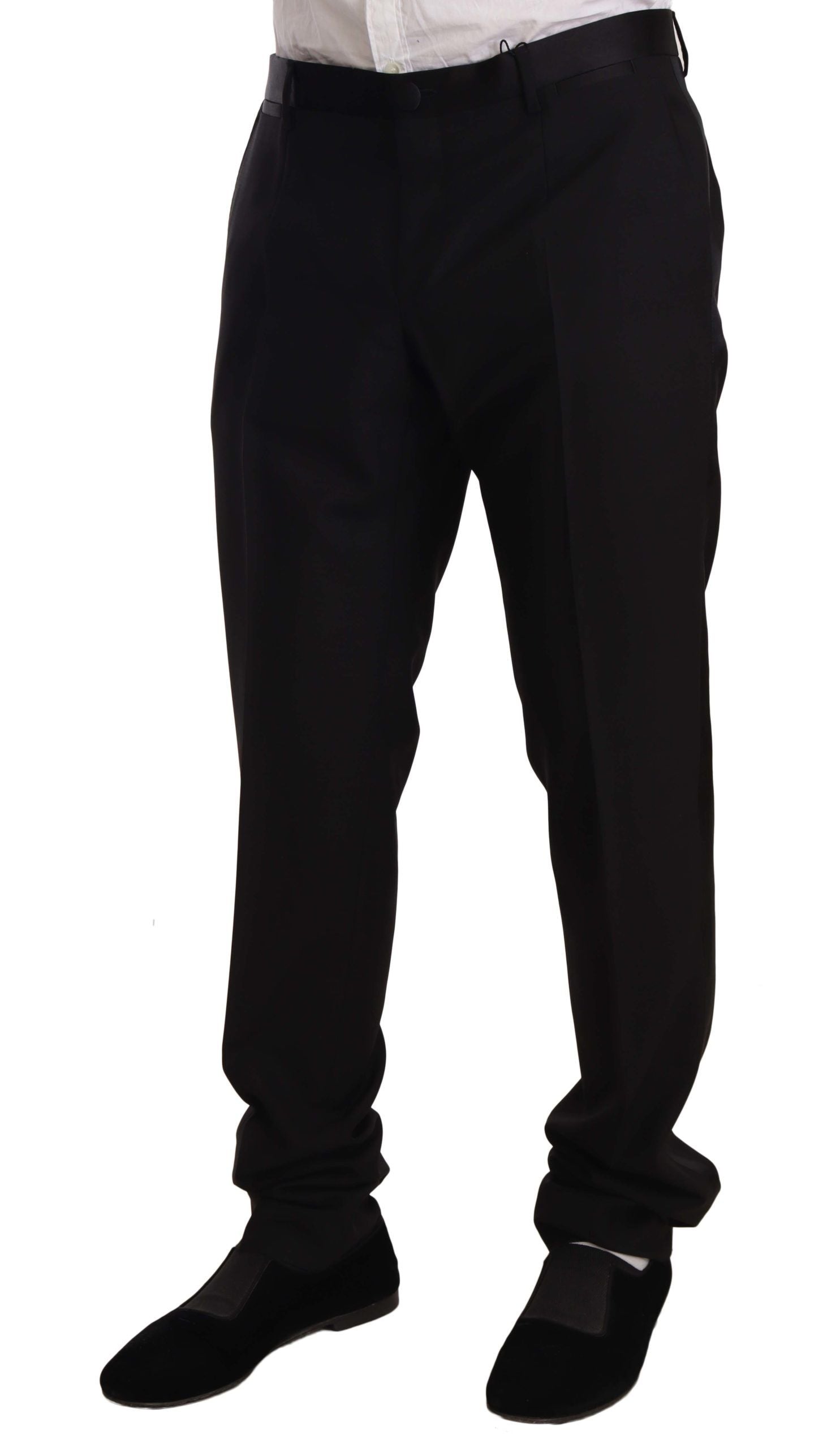 Dolce & Gabbana Elegante schwarze Skinny Smokinghose