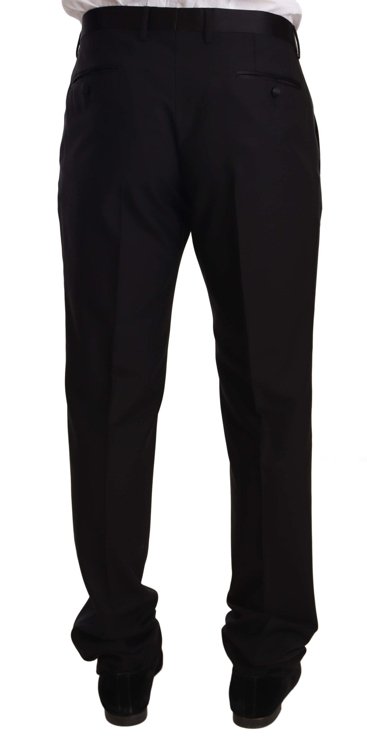 Dolce & Gabbana Elegante schwarze Skinny Smokinghose