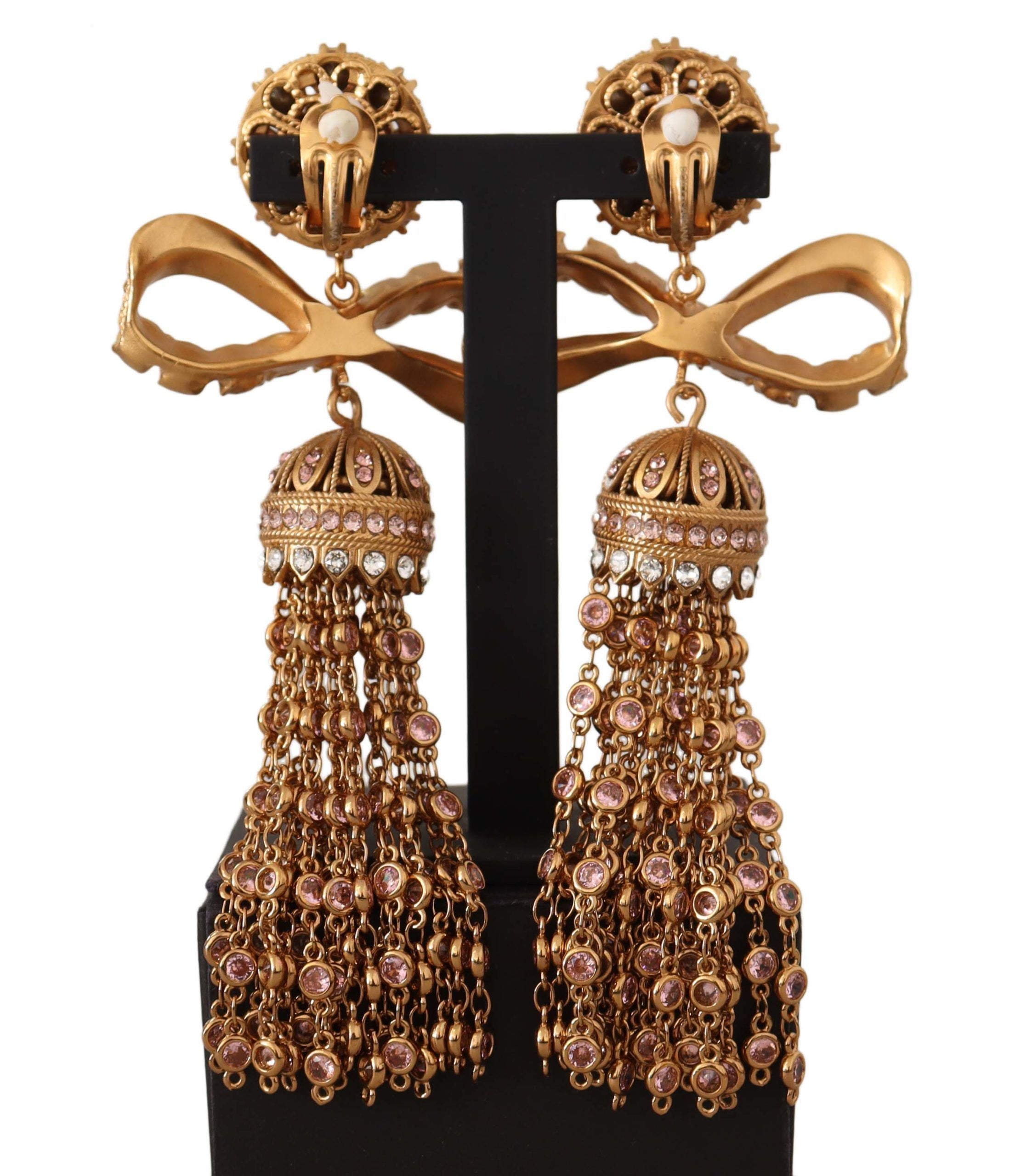 Dolce & Gabbana Elegante Antikgold-Schleifenohrringe