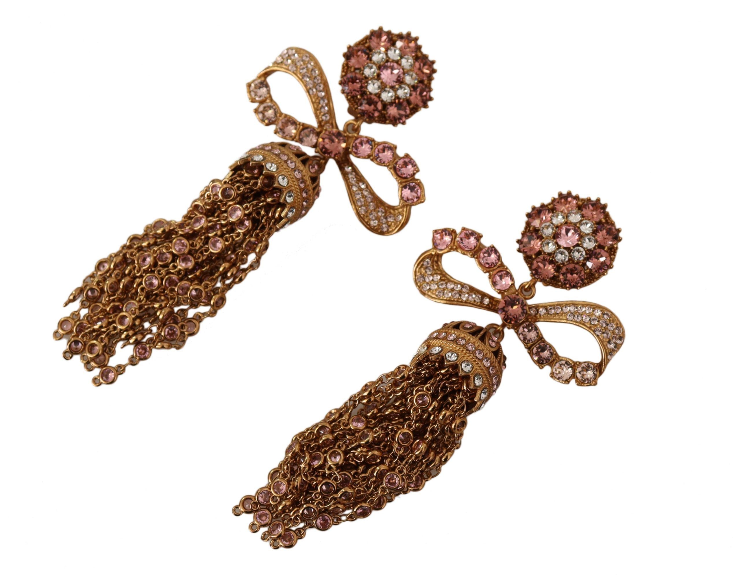 Dolce & Gabbana Elegante Antikgold-Schleifenohrringe