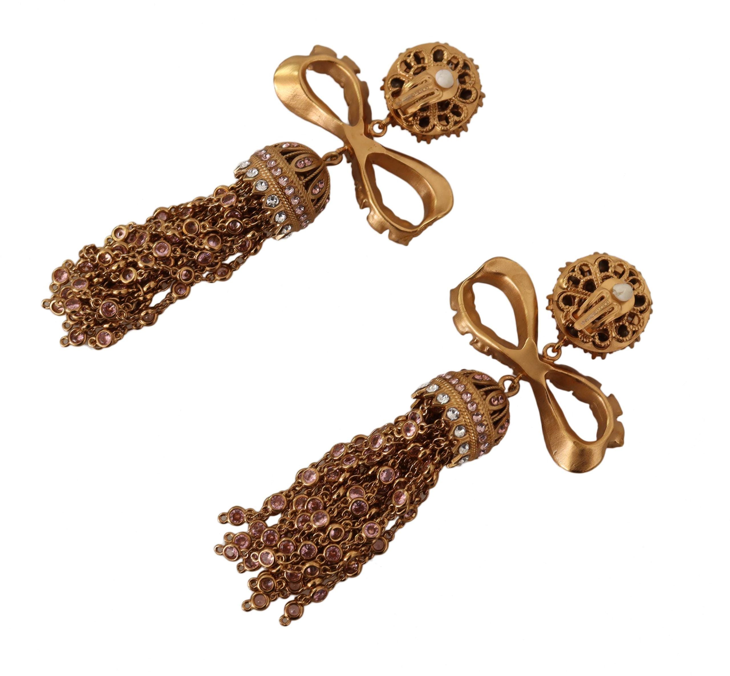 Dolce & Gabbana Elegante Antikgold-Schleifenohrringe