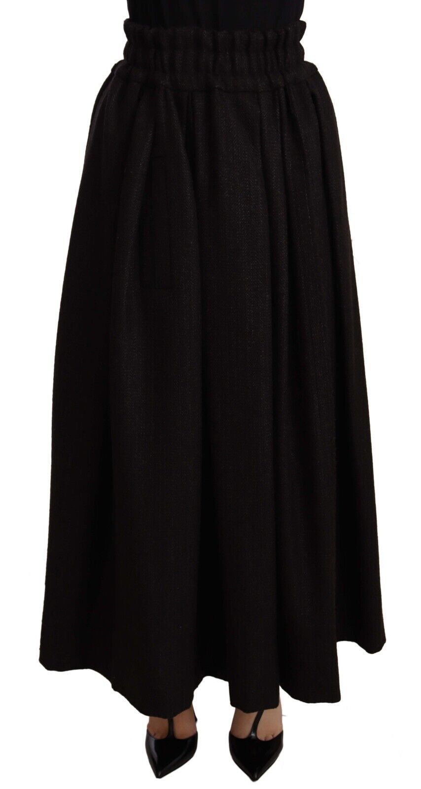 Dolce & Gabbana - Fustă maxi elegantă din lână cu talie înaltă, în formă de A