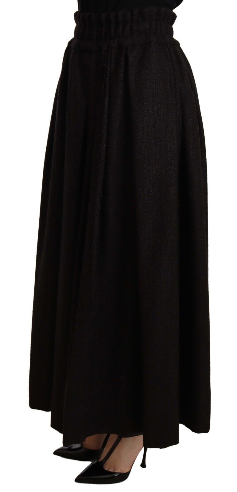 Dolce & Gabbana - Fustă maxi elegantă din lână cu talie înaltă, în formă de A