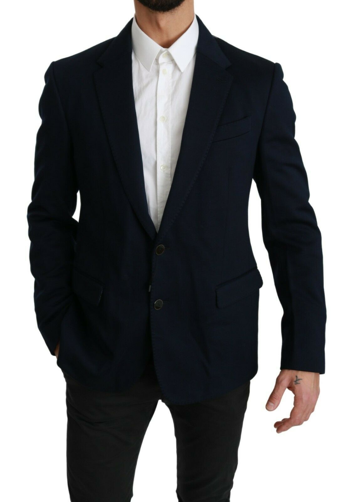 Dolce & Gabbana Eleganter Slim Fit Dunkelblauer Herrenblazer