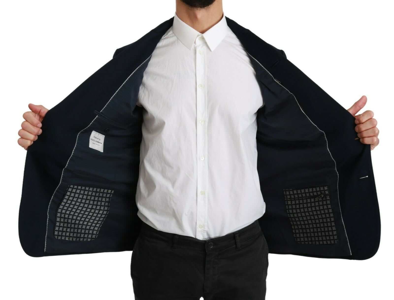 Dolce & Gabbana Eleganter Slim Fit Dunkelblauer Herrenblazer