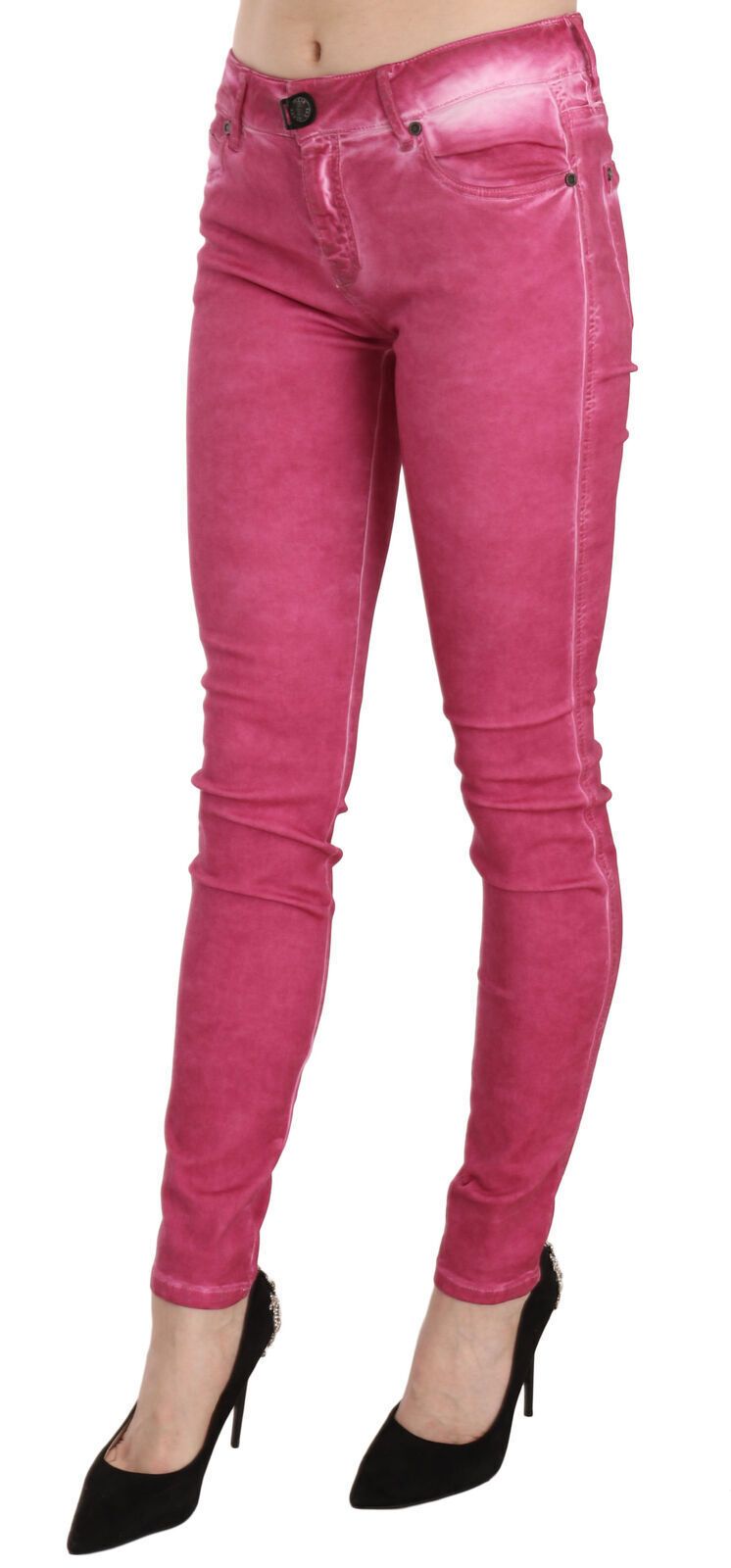 Pantaloni skinny roz cu talie medie Dolce & Gabbana Chic