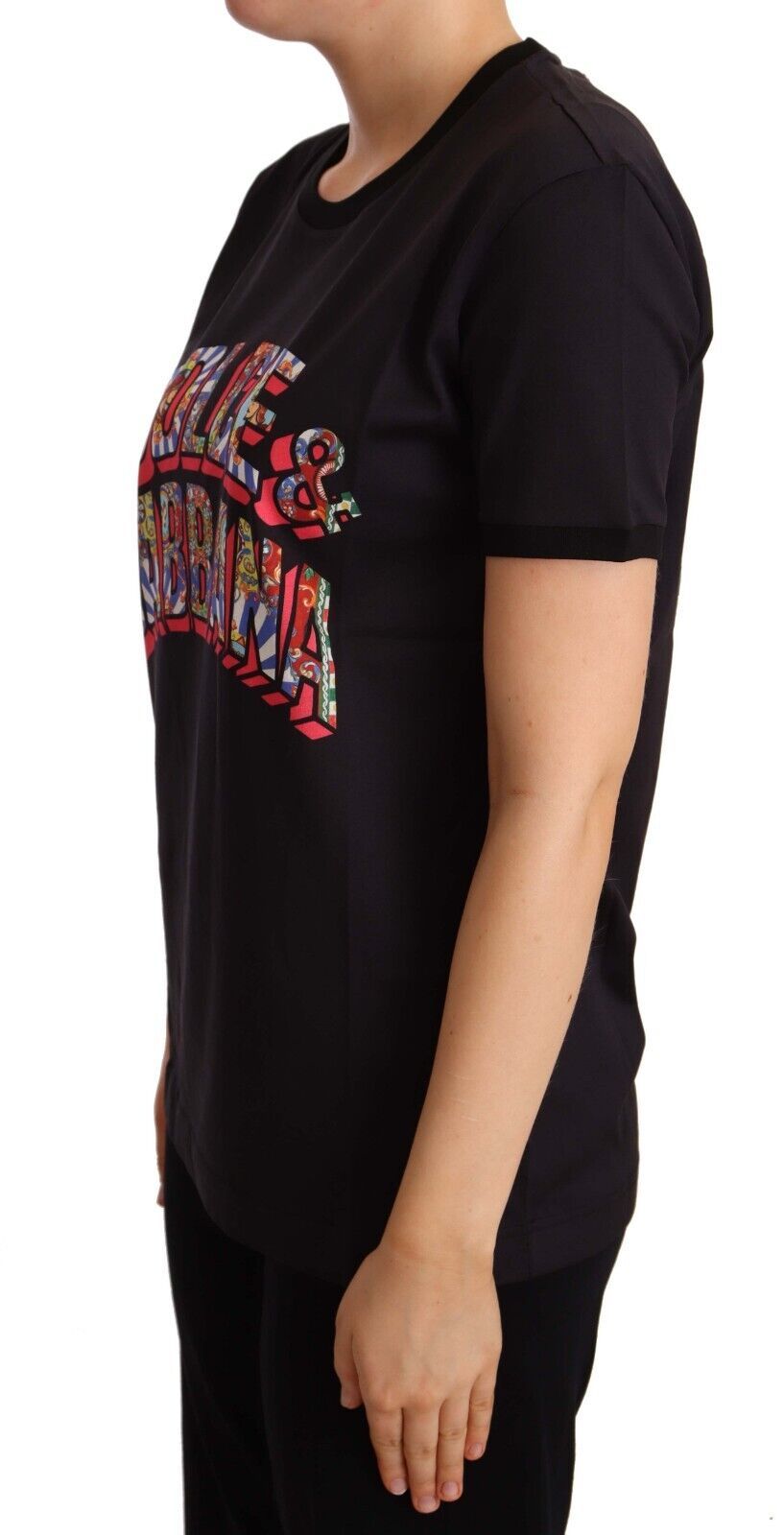 Dolce & Gabbana Elegantes schwarzes Baumwoll-Logo-T-Shirt