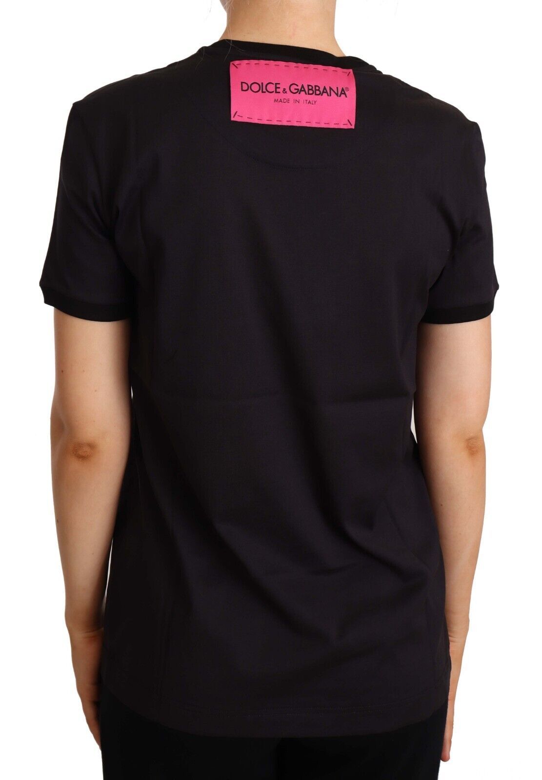 Dolce & Gabbana Elegantes schwarzes Baumwoll-Logo-T-Shirt