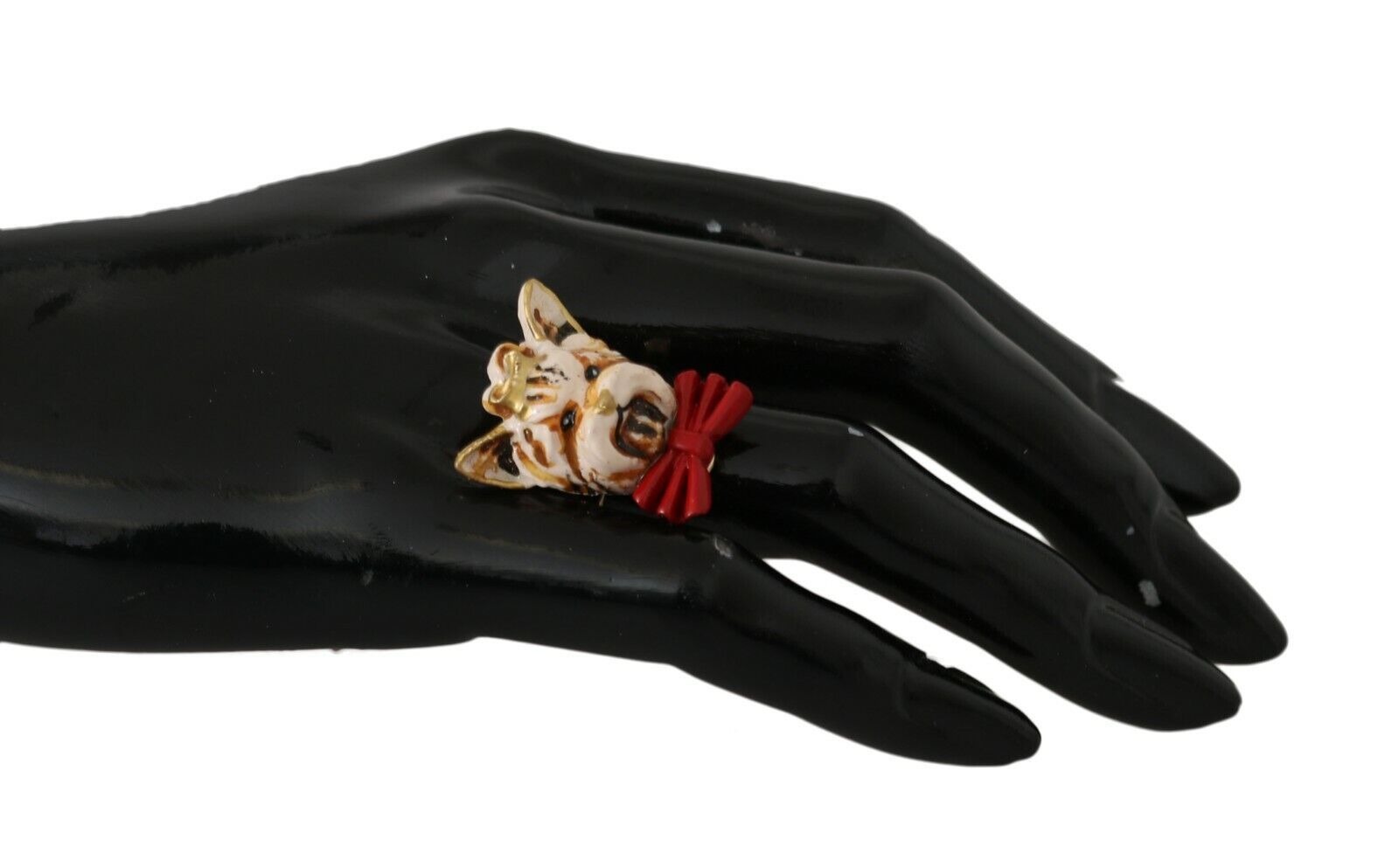 Dolce & Gabbana – Eleganter, goldfarbener Ring im Hunde-Stil