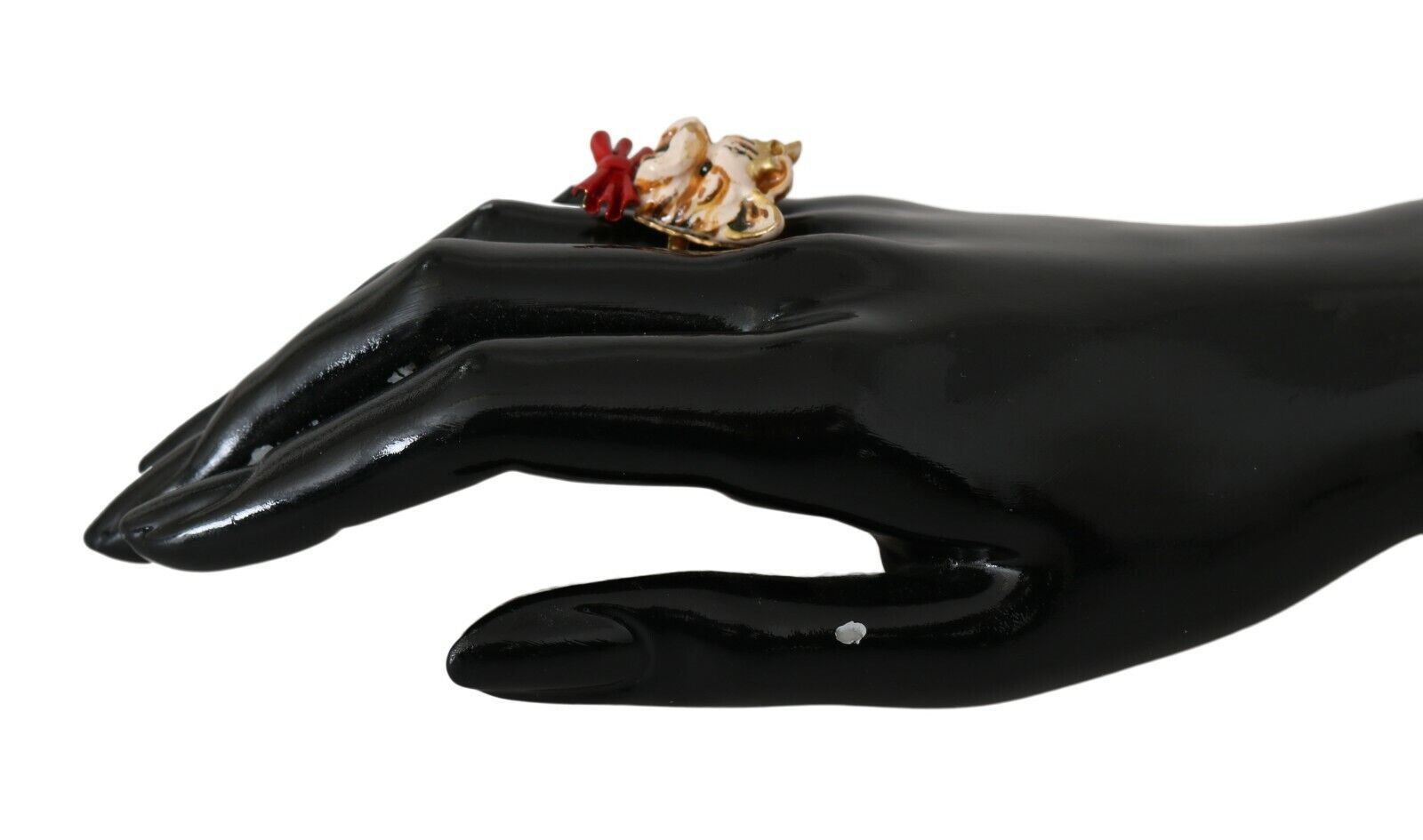 Dolce & Gabbana – Eleganter, goldfarbener Ring im Hunde-Stil