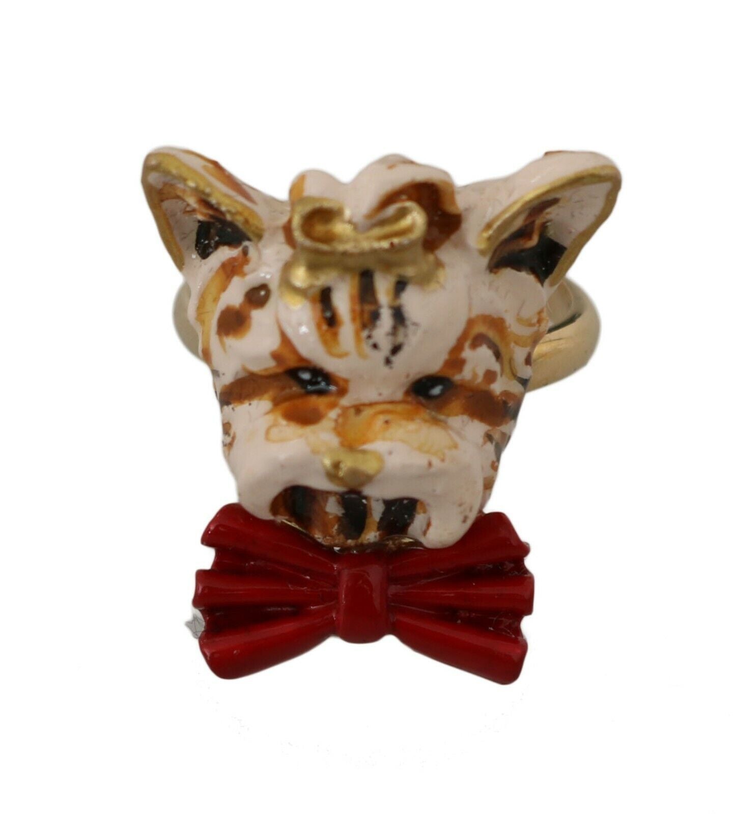 Dolce & Gabbana – Eleganter, goldfarbener Ring im Hunde-Stil