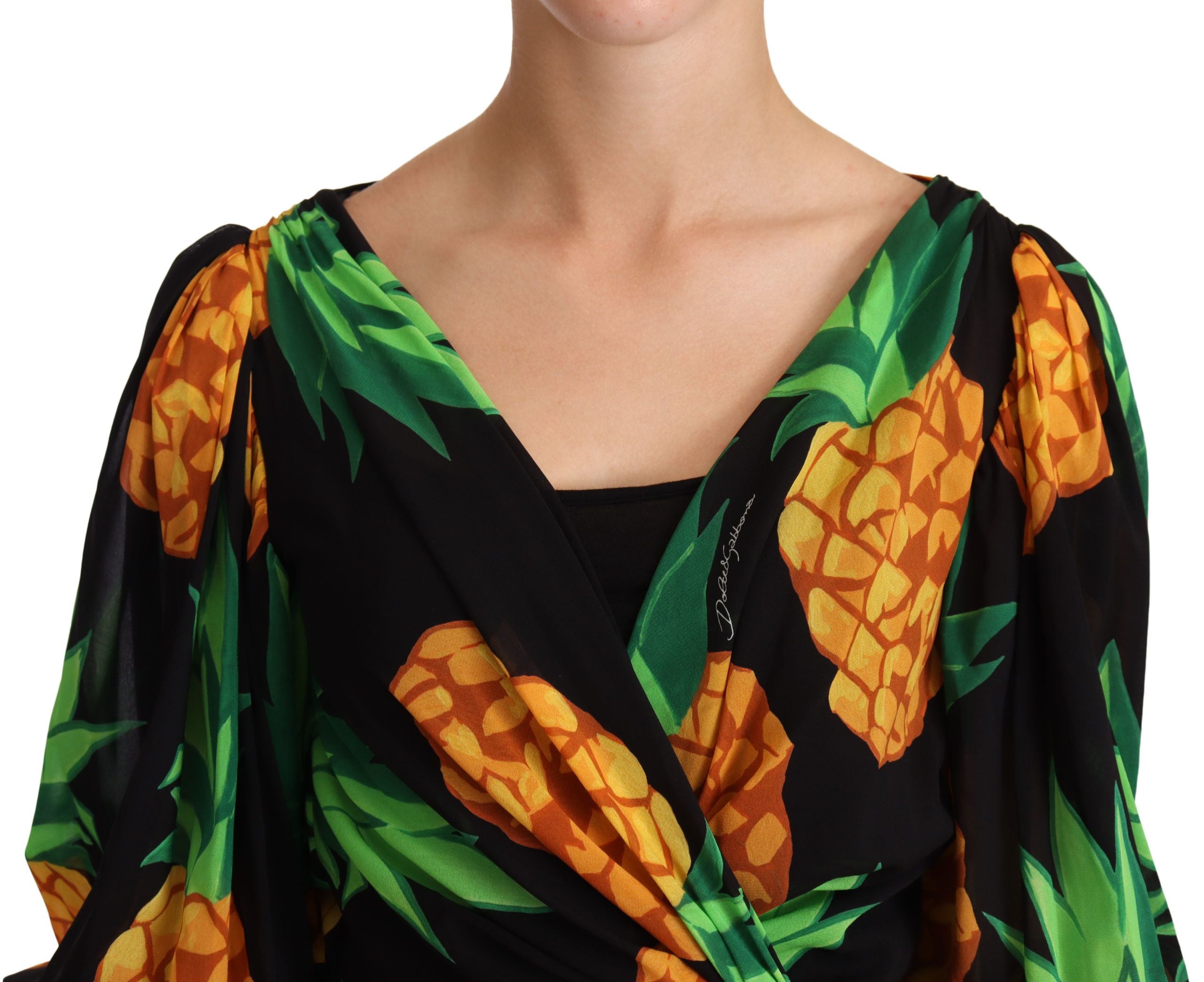 Rochie Dolce & Gabbana cu imprimeu vibrant de ananas