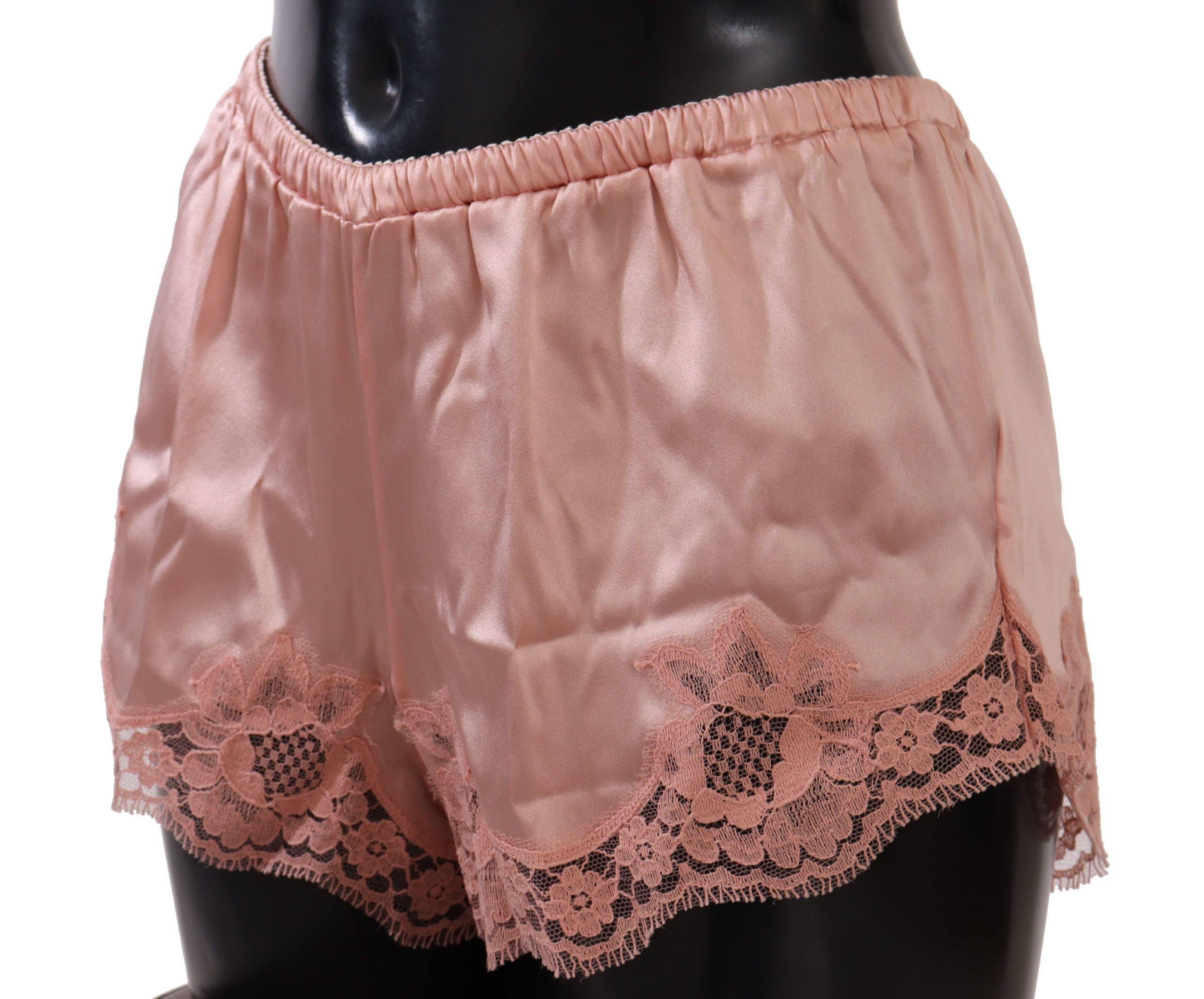 Dolce & Gabbana Elegante Dessous-Shorts aus Seidenspitze in Puderrosa