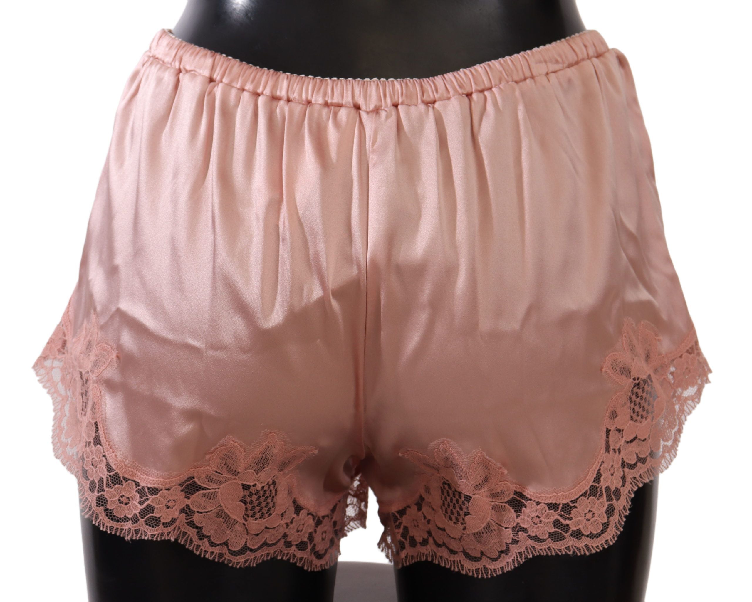 Dolce & Gabbana Elegante Dessous-Shorts aus Seidenspitze in Puderrosa