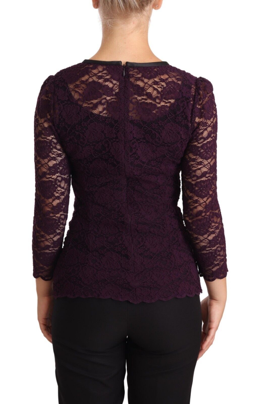 Dolce & Gabbana – Elegante Bluse mit langen Ärmeln aus transparenter Spitze