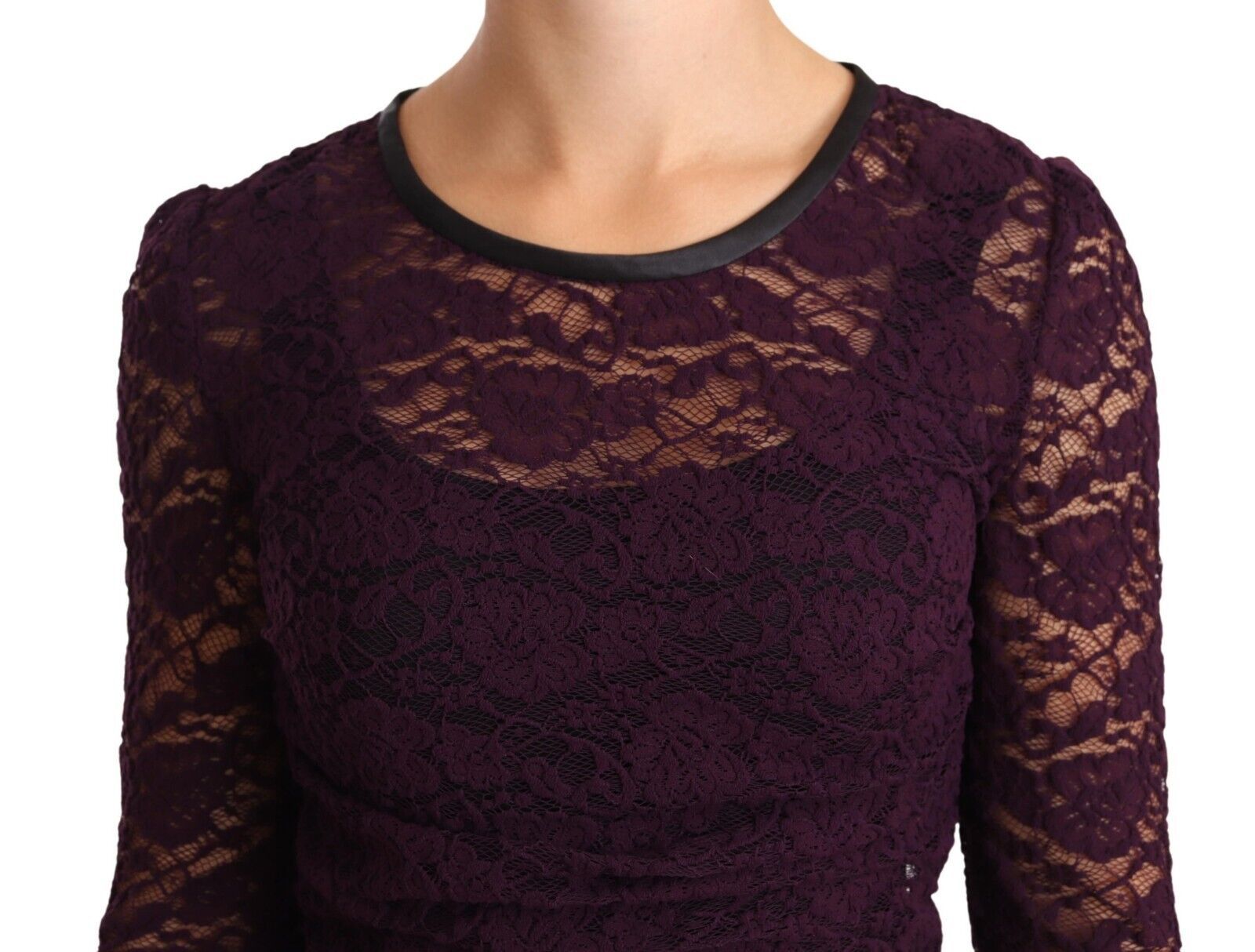 Dolce & Gabbana – Elegante Bluse mit langen Ärmeln aus transparenter Spitze