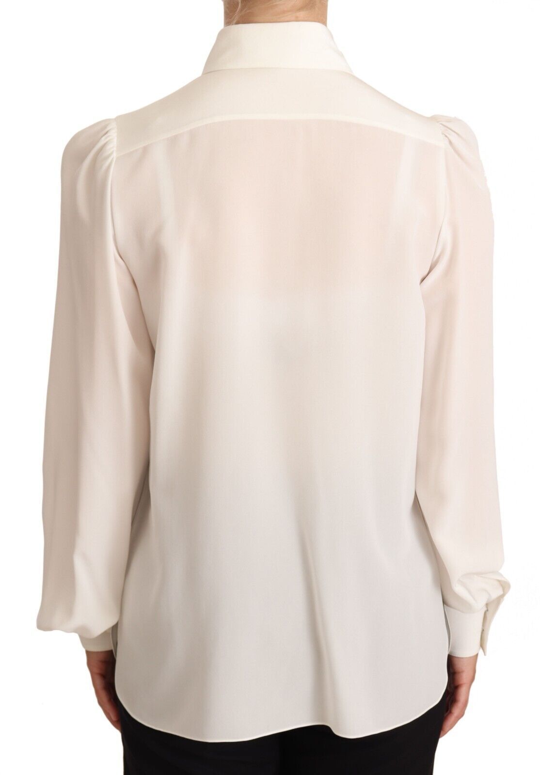 Dolce & Gabbana Elegantes Seidentop in Off-White