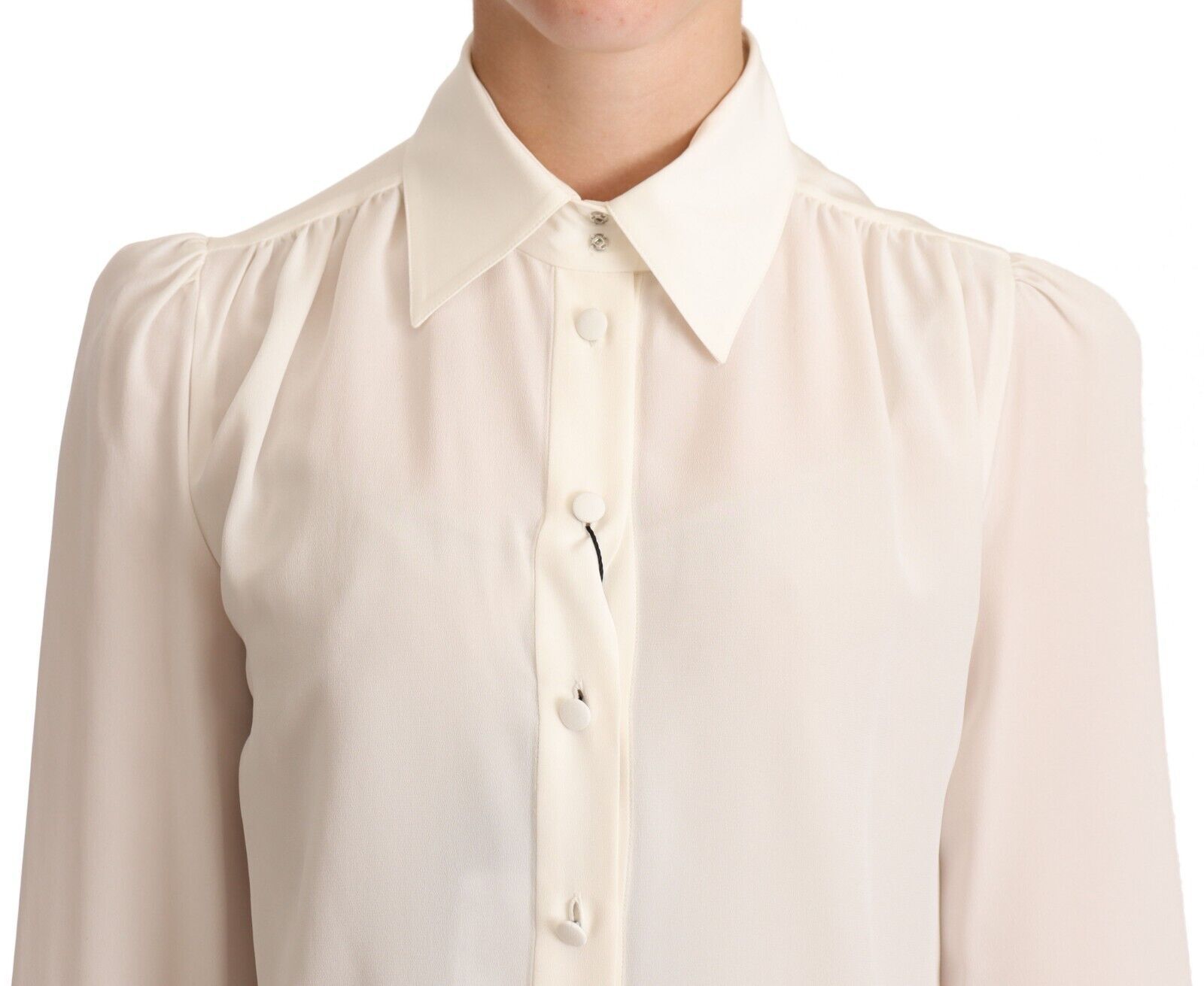 Dolce & Gabbana Elegantes Seidentop in Off-White