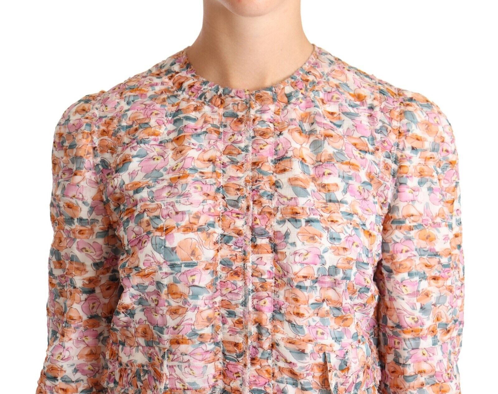 Dolce & Gabbana Eleganter Trenchcoat aus Seide mit Blumenmuster