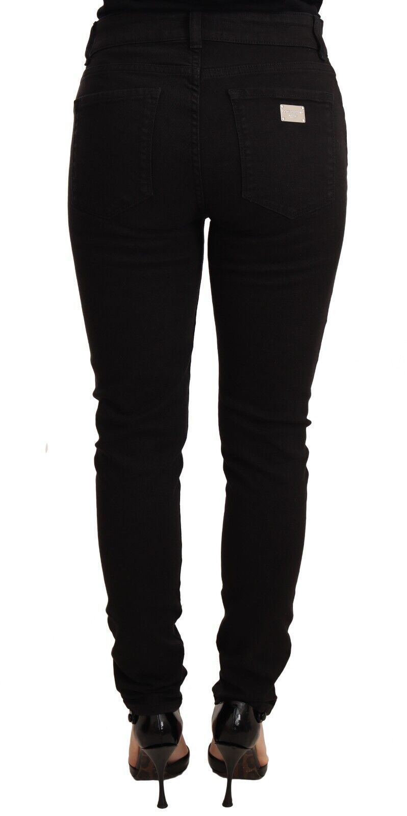 Blugi skinny negri eleganți Dolce & Gabbana, croială slim