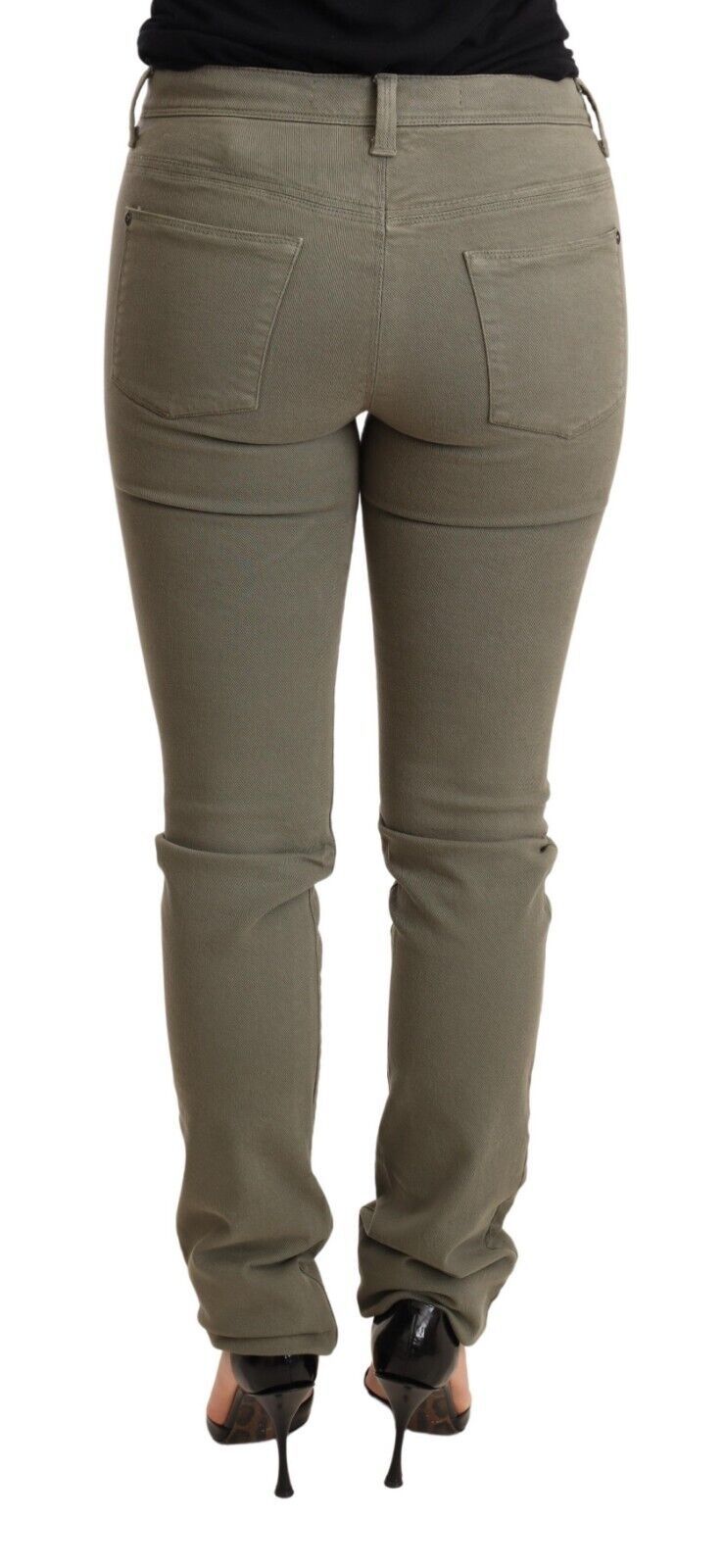 Blugi skinny Ermanno Scervino Chic verzi cu talie joasă