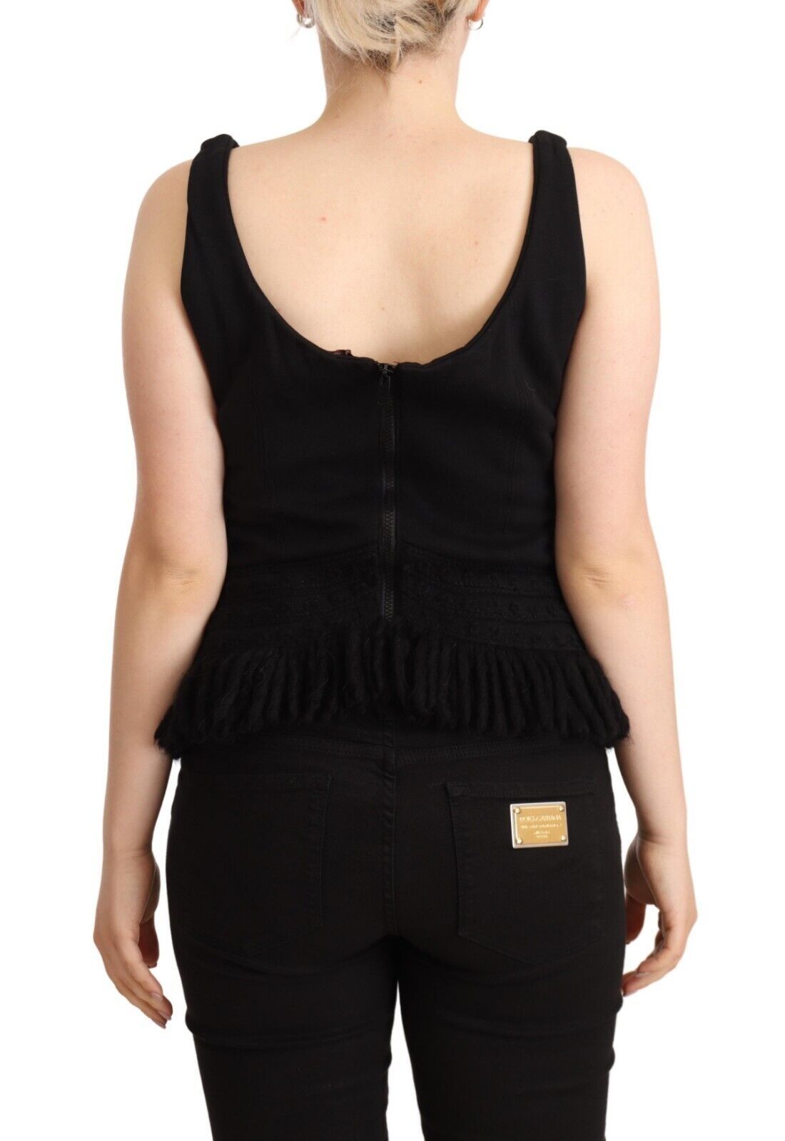 Ermanno Scervino Schickes ärmelloses Designer-Tanktop in Schwarz