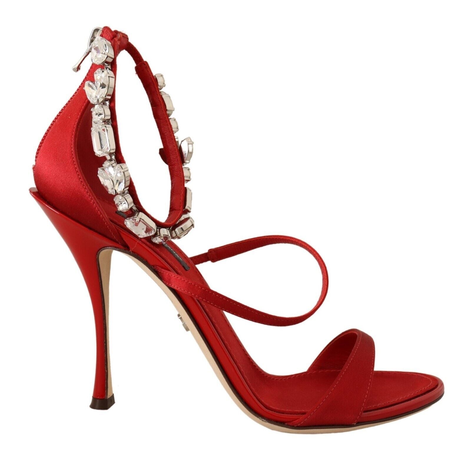 Dolce & Gabbana Rote Sandalen mit Kristallverzierung