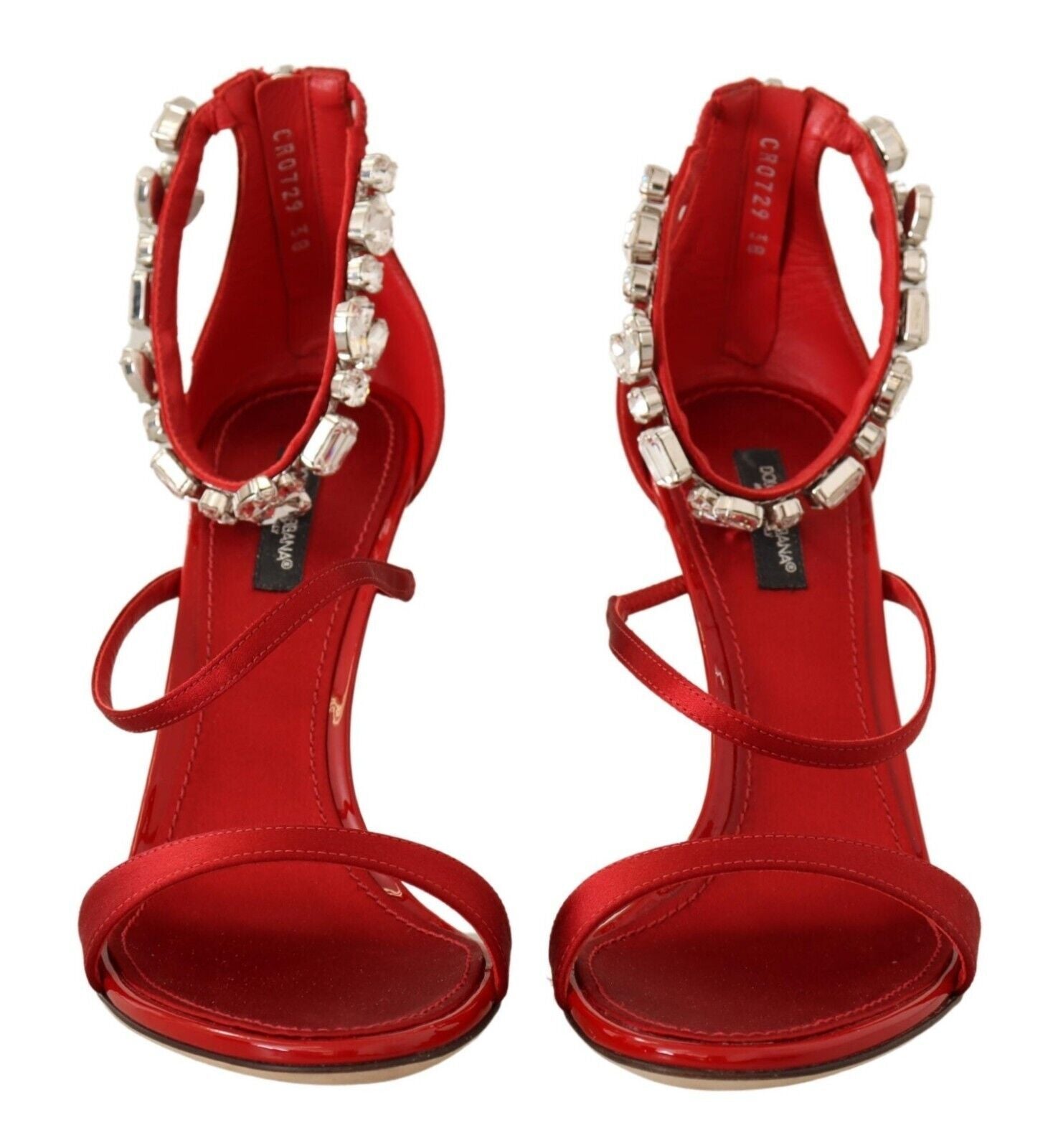 Dolce & Gabbana Rote Sandalen mit Kristallverzierung