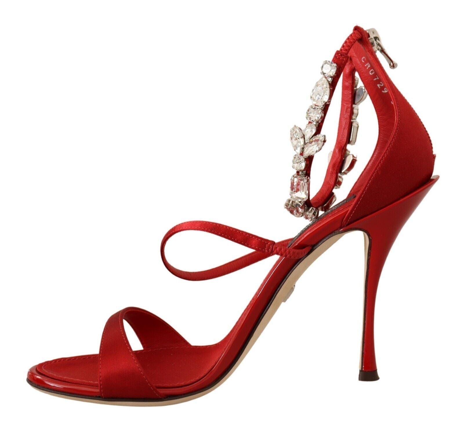 Dolce & Gabbana Rote Sandalen mit Kristallverzierung