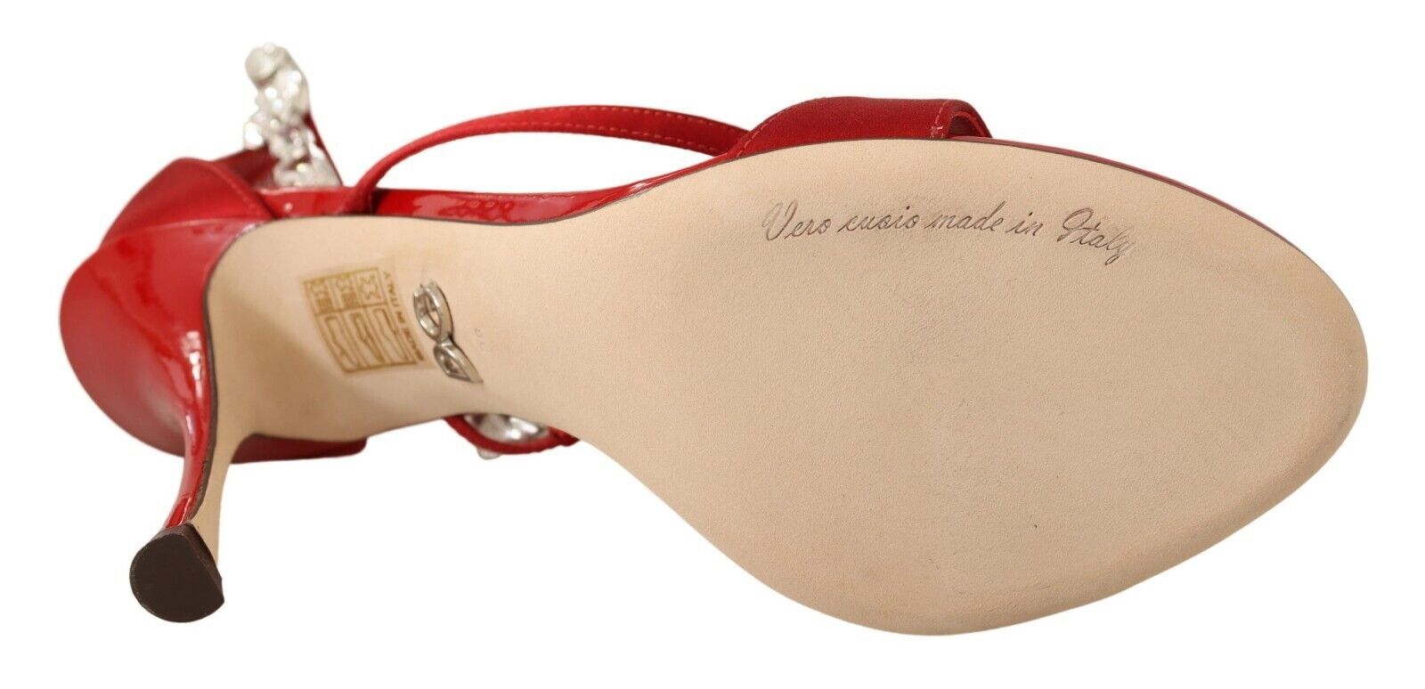 Dolce & Gabbana Rote Sandalen mit Kristallverzierung