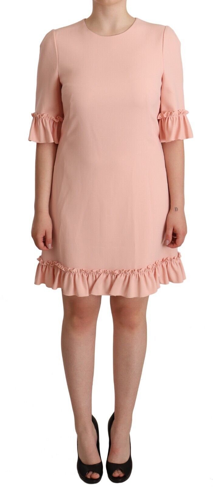 Rochie Dolce & Gabbana cu mâneci cu volane, roz
