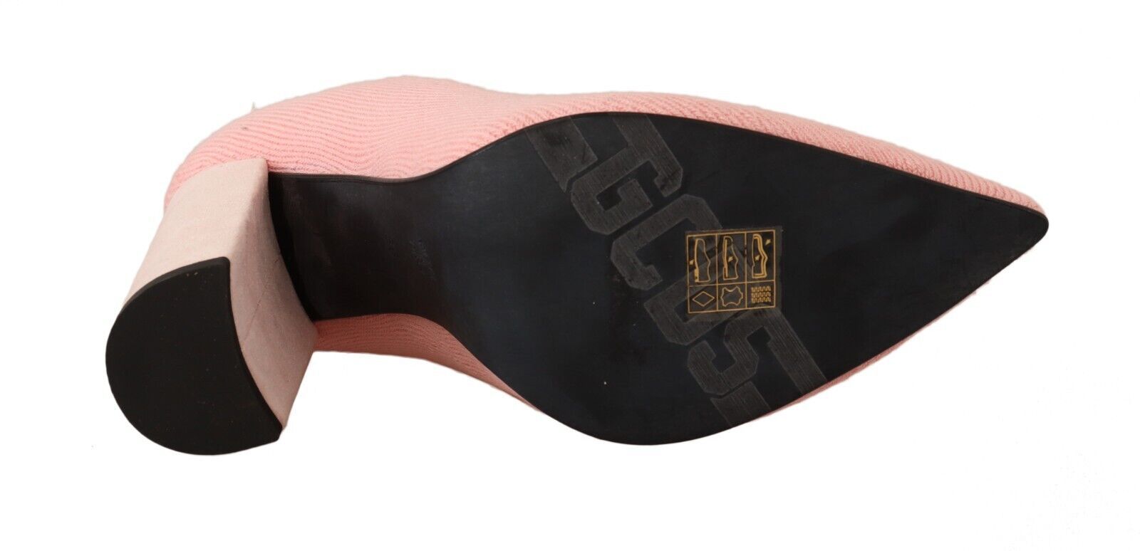 GCDS – Schicke Stiefeletten aus rosa Wildleder mit Logo-Socken