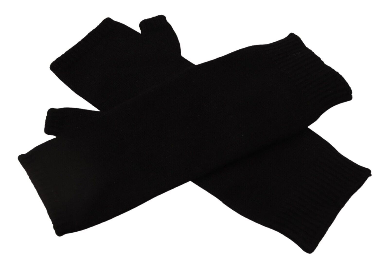 Mănuși Dolce & Gabbana Elegant Black Cashmere Fără Degete