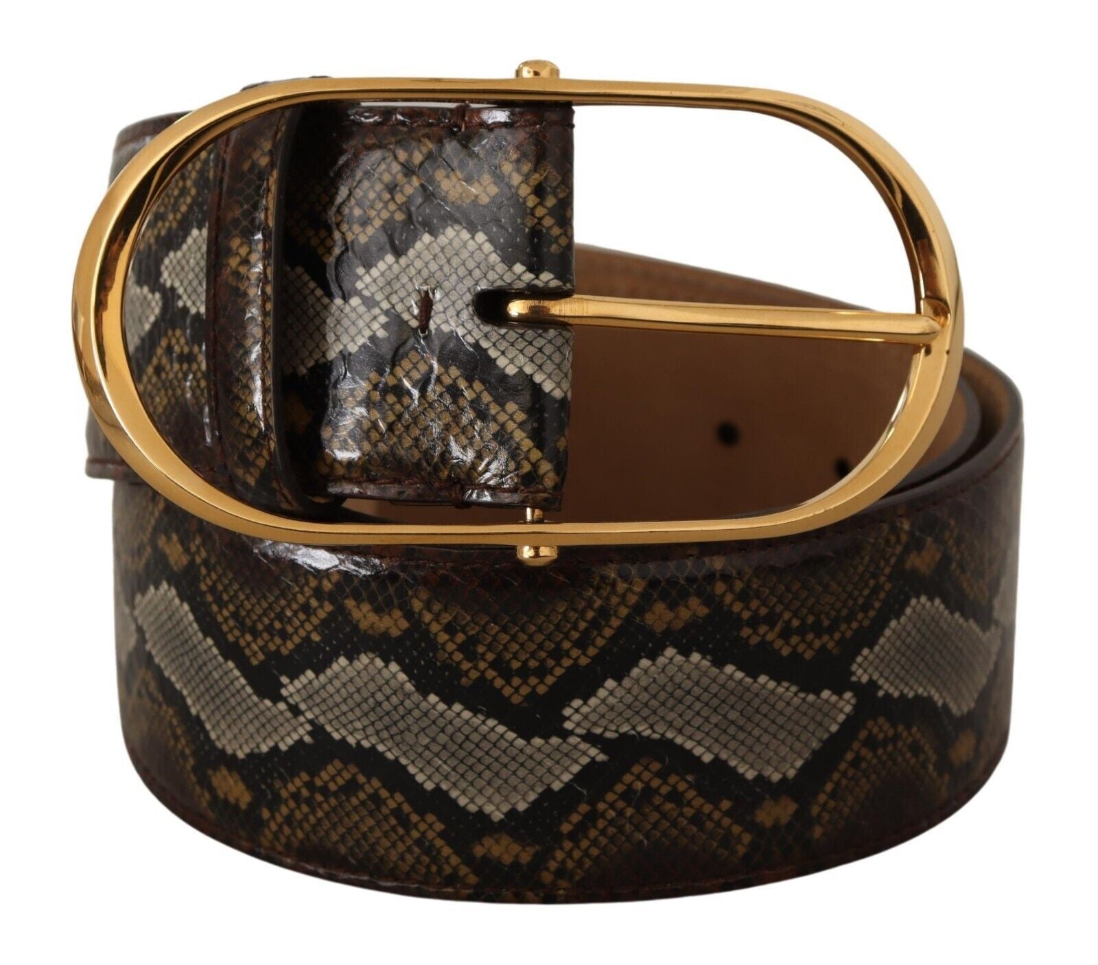Dolce & Gabbana Eleganter goldener Ledergürtel mit ovaler Schnalle