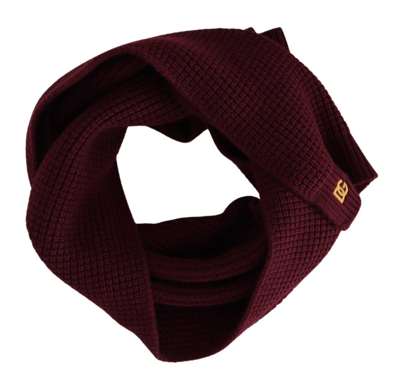 Dolce & Gabbana – Eleganter Kaschmir-Strickschal in Dunkelrot
