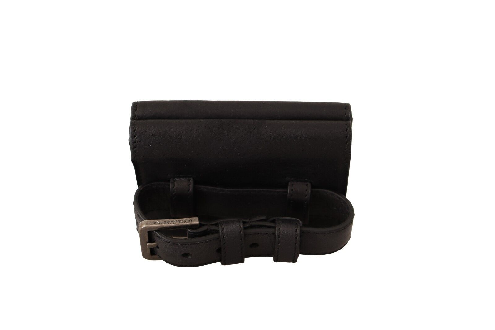 Dolce & Gabbana Elegantes dreifach gefaltetes Multi-Kit aus schwarzem Leder