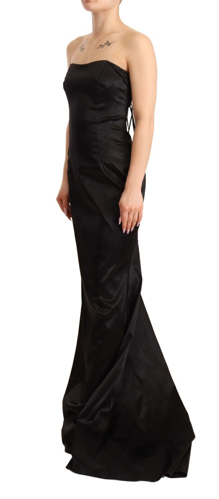 Rochie elegantă Dolce & Gabbana neagră, fără bretele, model sirenă