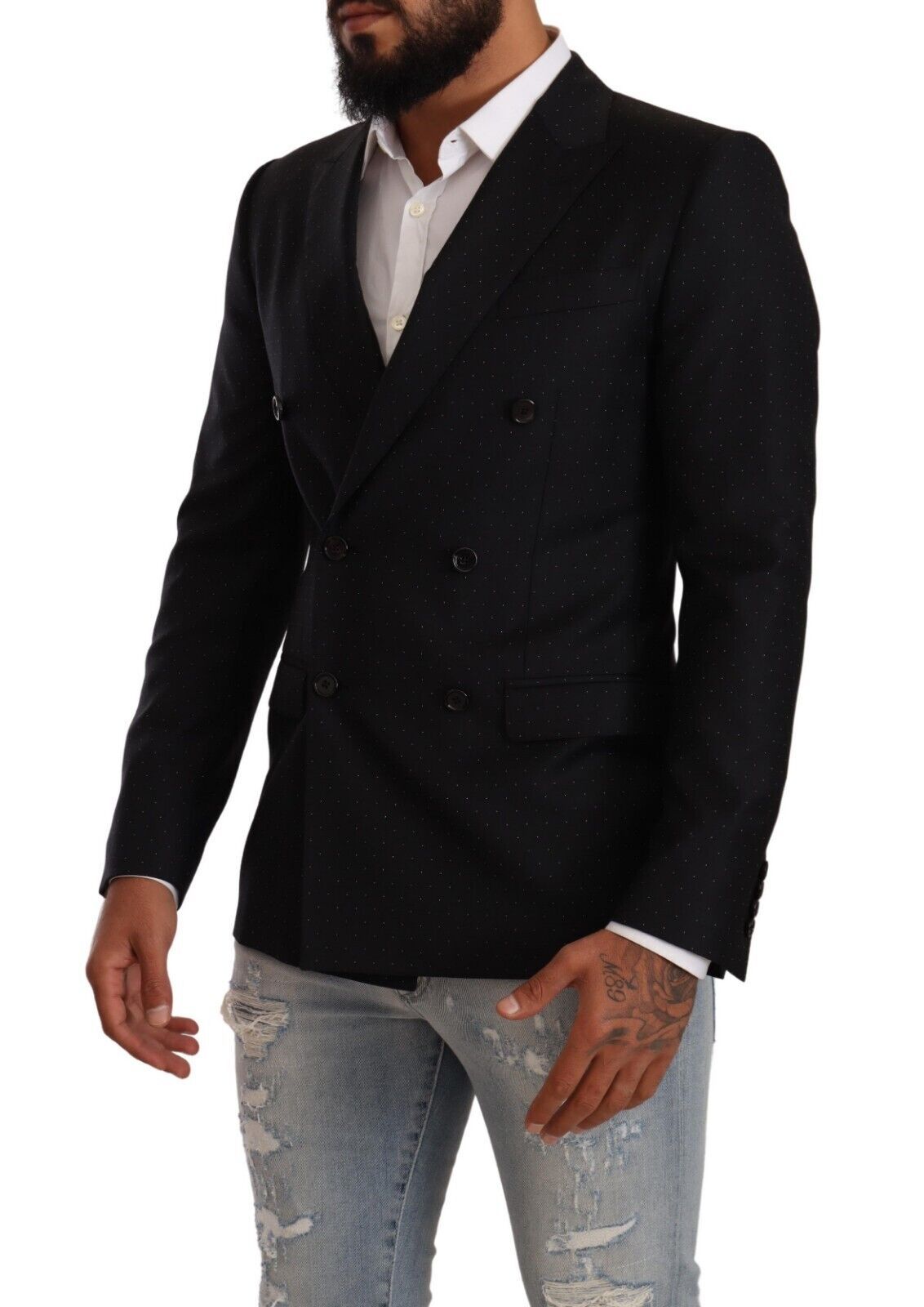 Sacou elegant Dolce & Gabbana negru cu buline