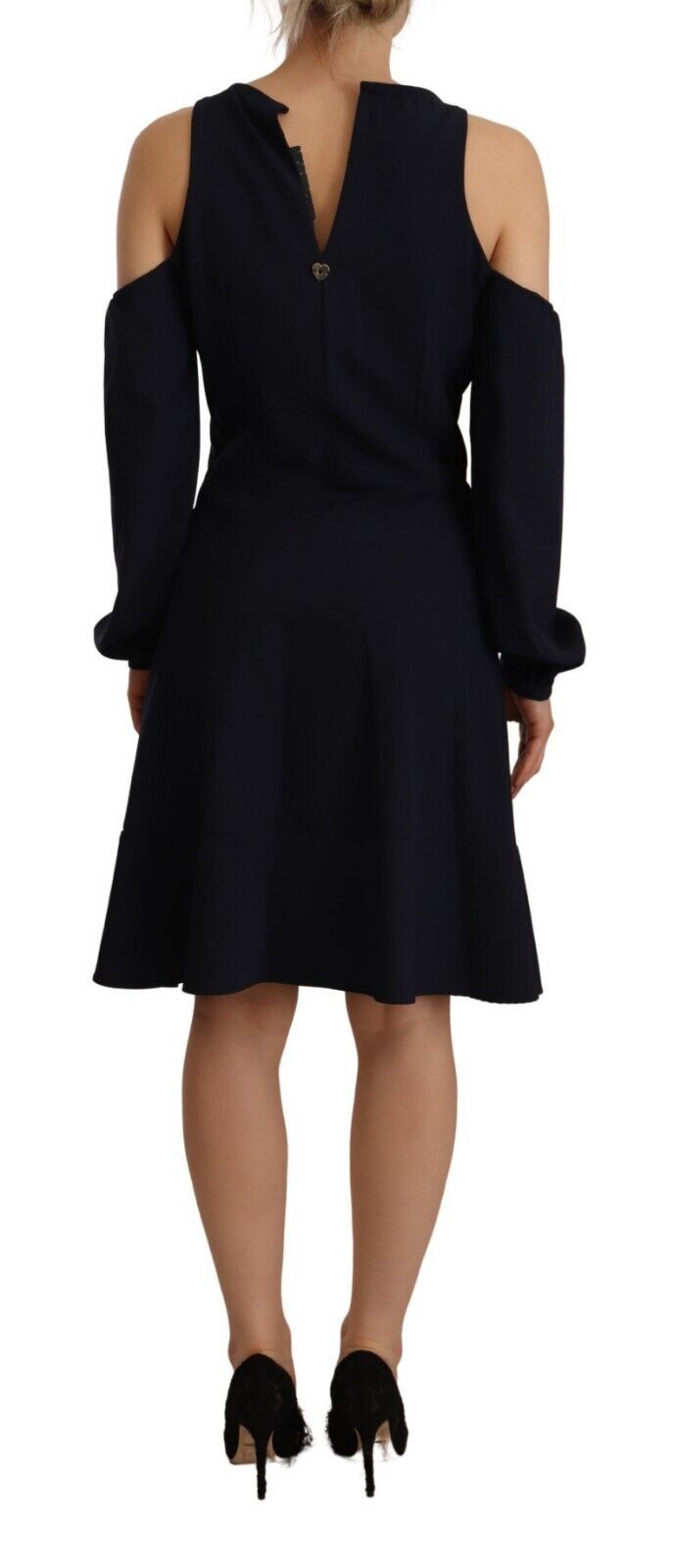 Twinset – Schickes schwarzes A-Linien-Kleid mit offener Schulter