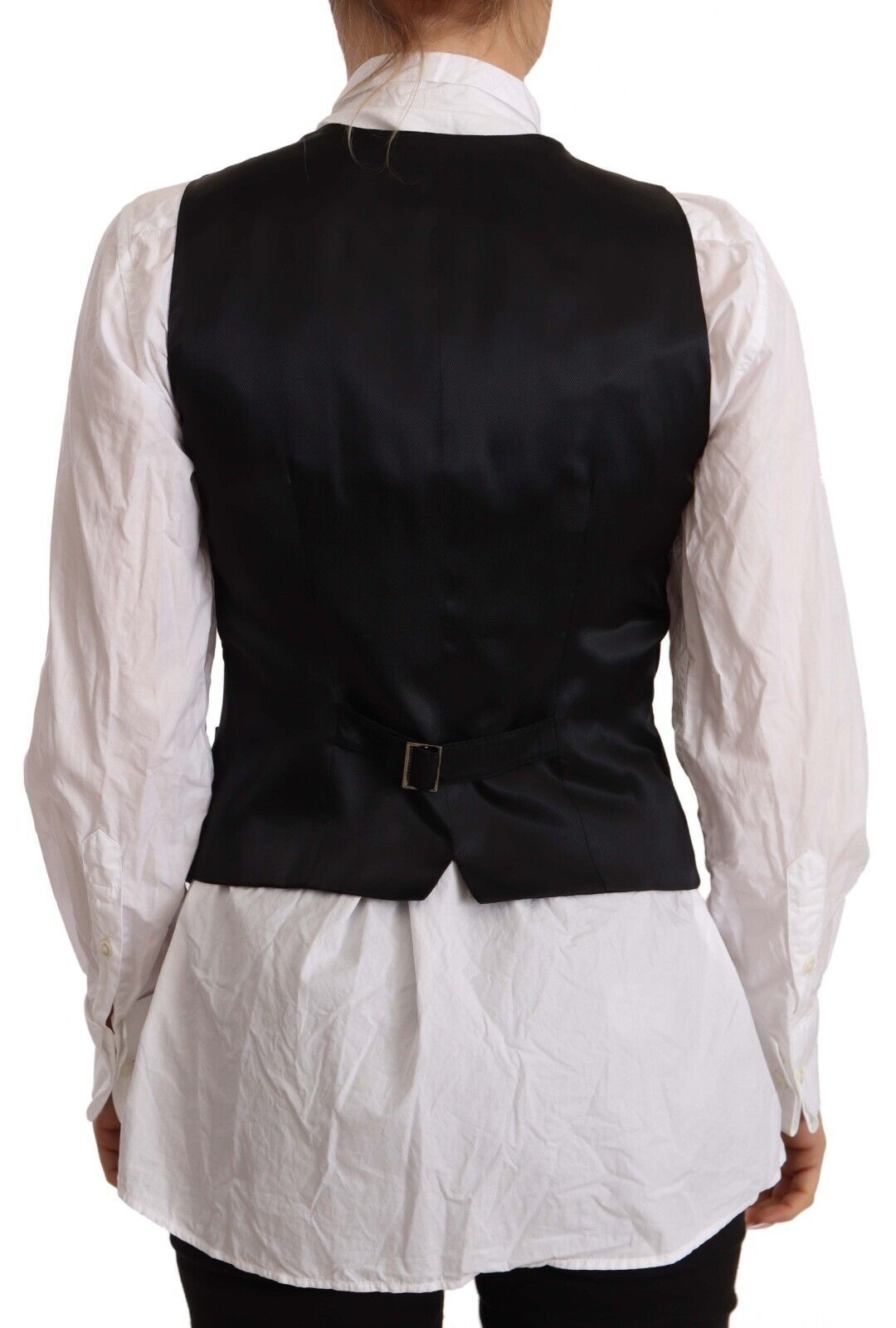 Dolce & Gabbana Elegante Weste aus schwarzer Wollmischung