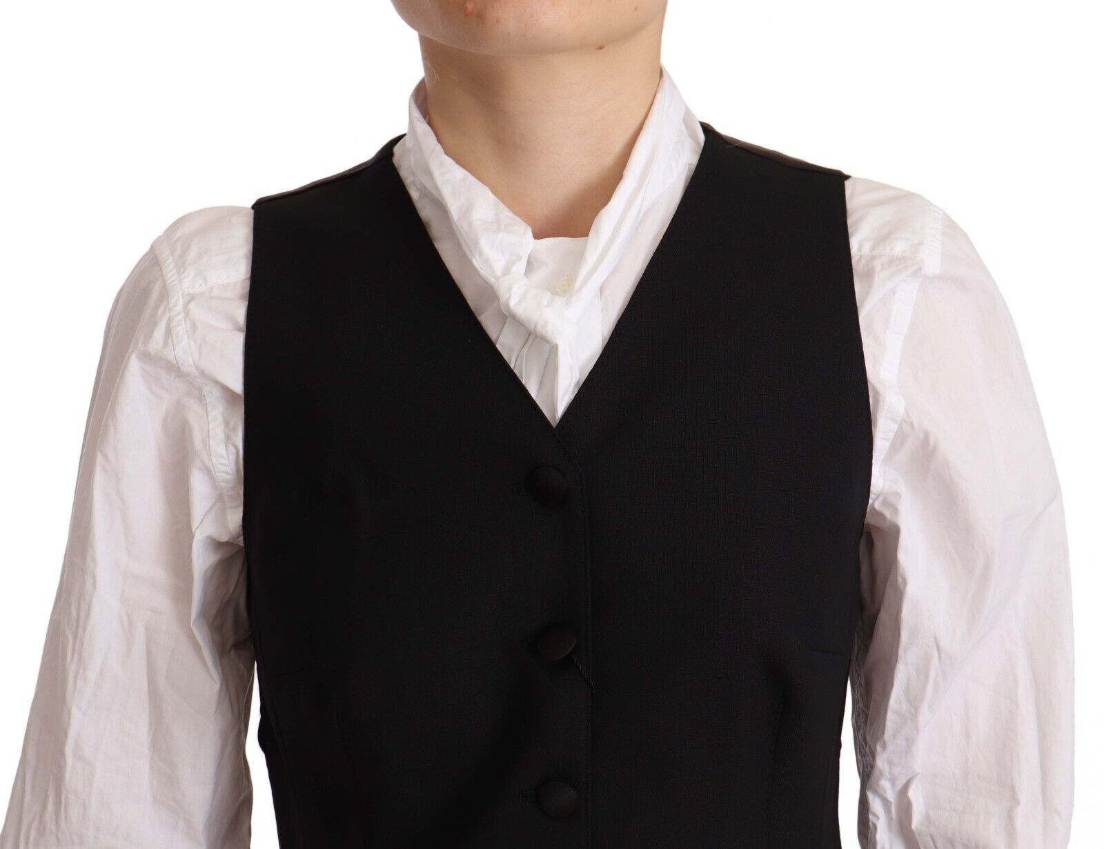 Dolce & Gabbana Elegante Weste aus schwarzer Wollmischung
