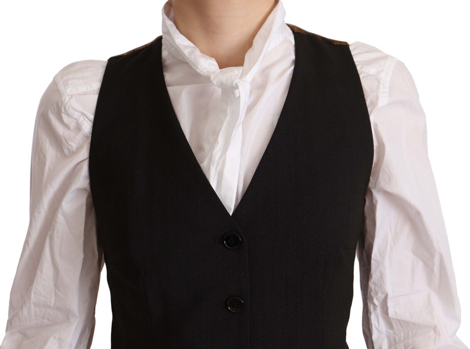 Dolce & Gabbana – Elegantes schwarzes Westentop mit Knöpfen