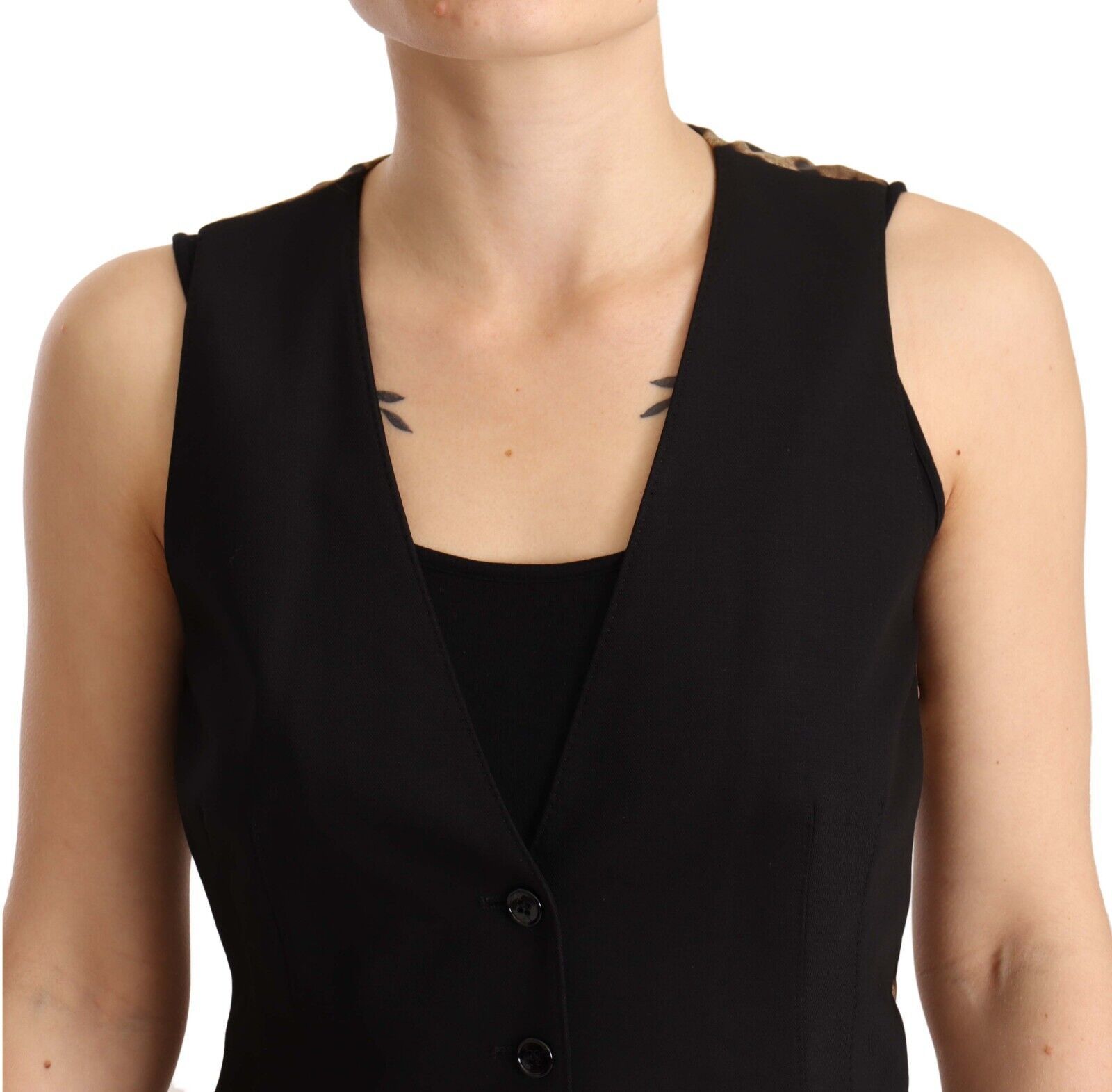 Dolce & Gabbana Elegante Weste aus schwarzer Wollmischung