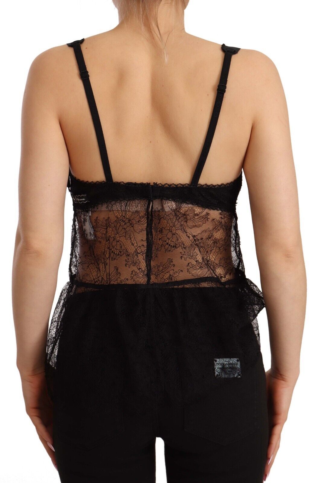 Dolce & Gabbana Elegantes schwarzes Dessous-Hemd aus Seide